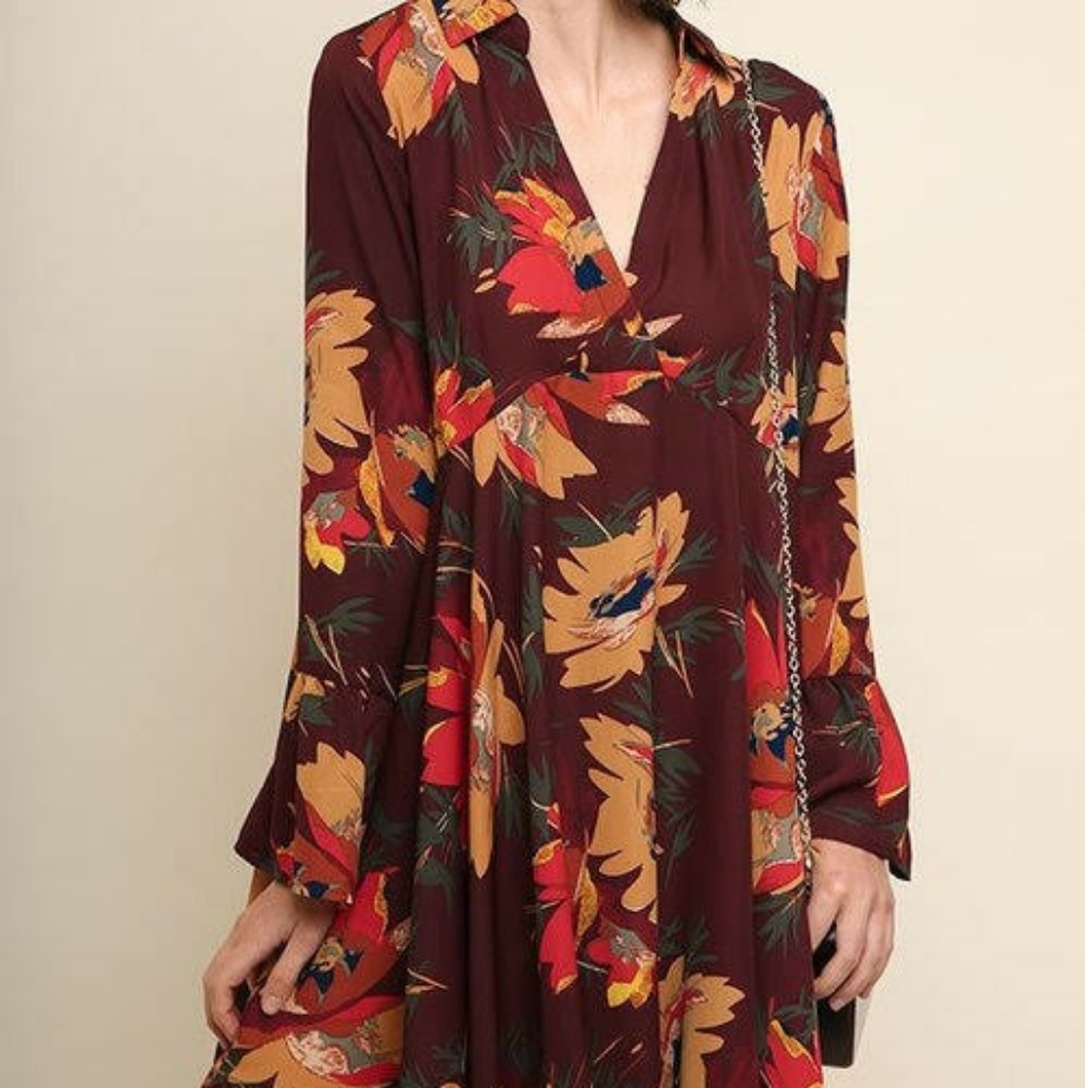 NWT UMGEE FLORAL PRINT TUNIC DRESS. LOVE LOVE IT!